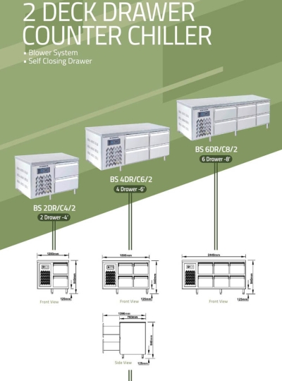 2 Deck Drawer Counter Chiller