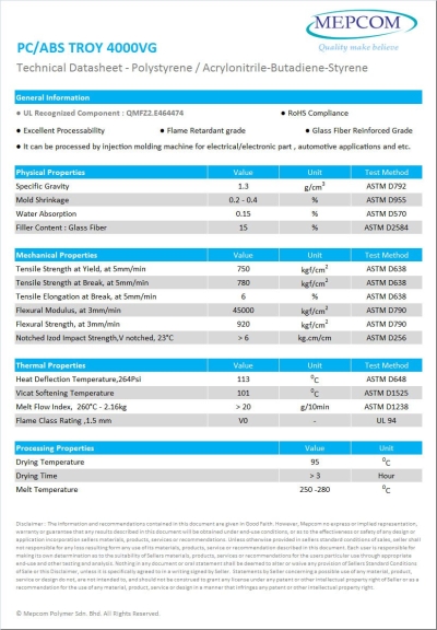 PC/ABS TROY 4000VG