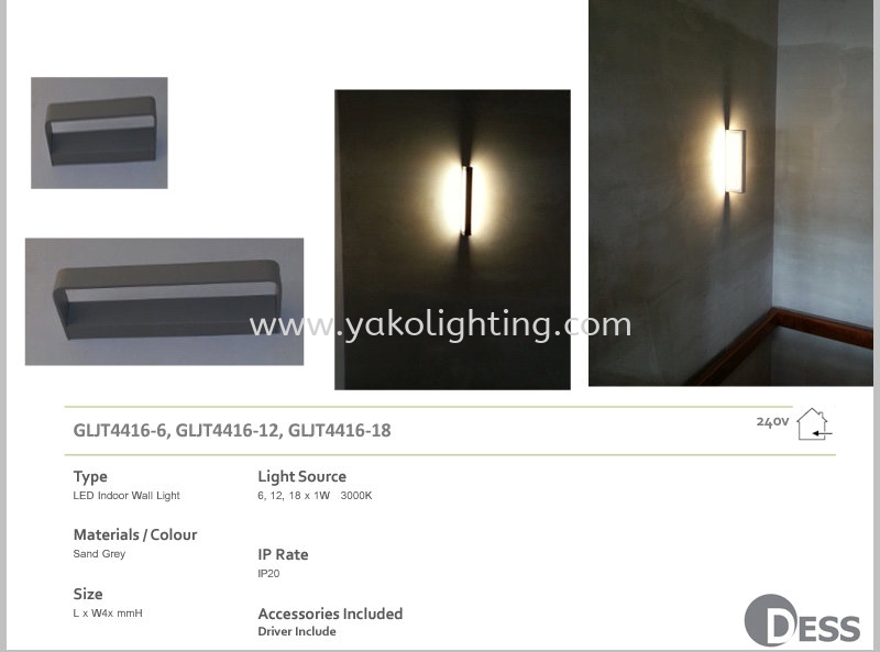 GLJT4416-6(RM276) ,GLJT4416-12(RM386) ,GLJT4416-18(OUT OF STOCK) DESS INDOOR LAMP