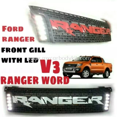 FORD RANGER FRONT GRILLE WITH LED V3 RANGER WORD 