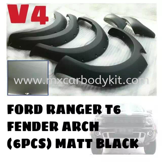 FORD RANGER T6 FENDER ARCH (6PCS) MATT BLACK FORD RANGER 4 X 4