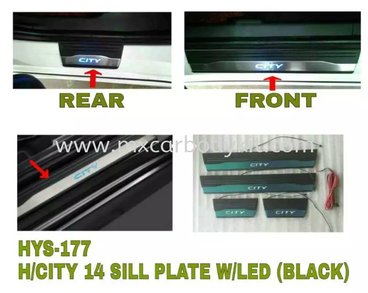 HONDA CITY 2014 SILL PLATE W/LED (BLACK) SIDE SILL PLATE ACCESSORIES AND AUTO PARTS