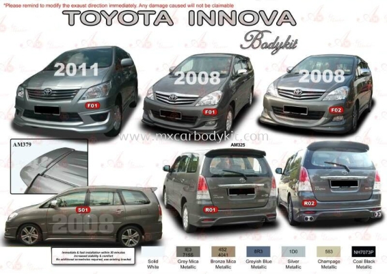 TOYOTA INNOVA 2008 AM STYLE BODY KIT