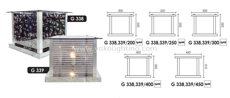 G338, G339 OUTDOOR PILLAR LIGHT OUTDOOR 