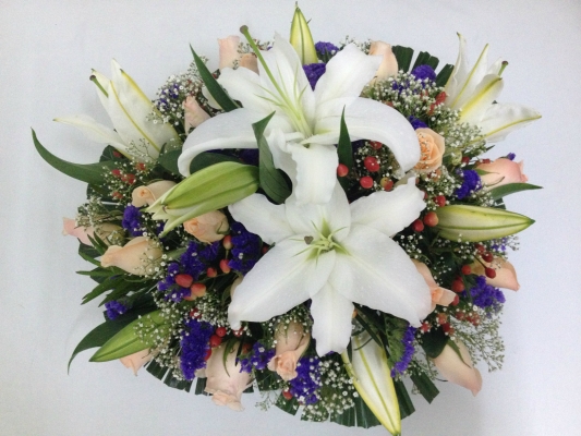 Lily , Rose Basket Arrangement (BA-110)