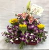 Orchids Basket Arrangement (BA-114) Round Table Arrangement Basket Arrangement