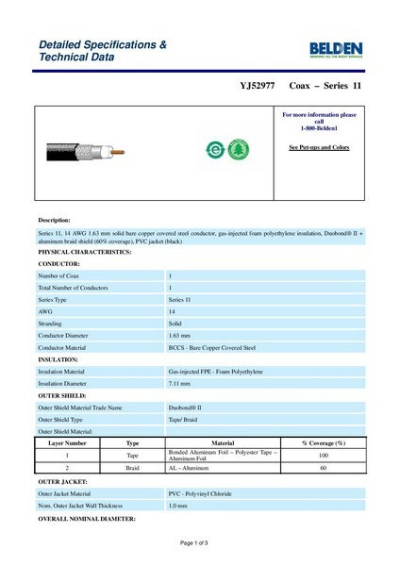 Belden RG11 3Ghz YJ52977