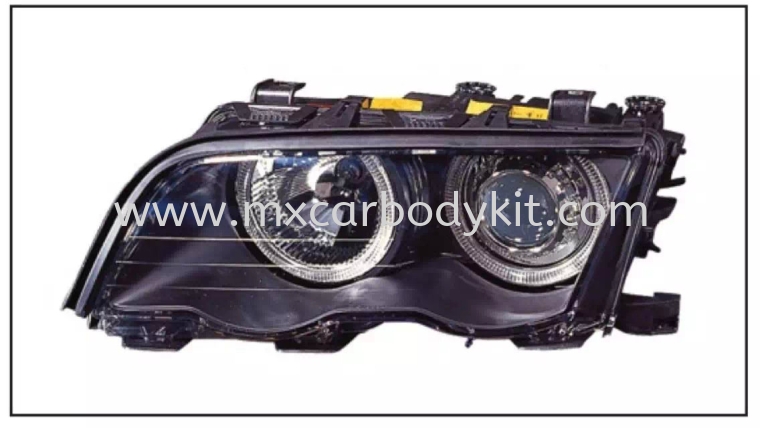 BMW 3 SERIES E46 HEAD LAMP PROJECTOR W/RIM + MOTOR HEAD LAMP ACCESSORIES AND AUTO PARTS