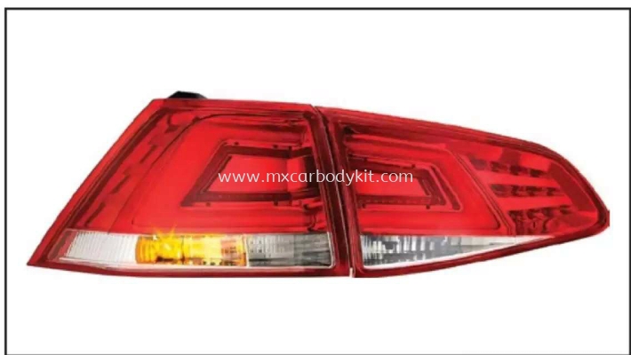 VOLKSWAGEN MK7 2013 & ABOVE REAR LAMP CRYSTAL LED + LIGHT BAR RED / CLEAR 