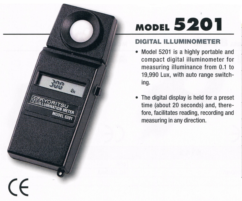 kyoritsu 5201 Digital Illuminometer Kyoritsu Tester Meter