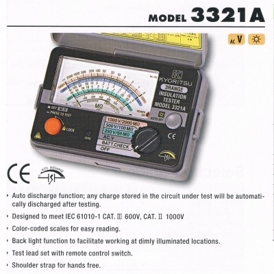 kyoritsu 3321A Analogue Insulation Testers