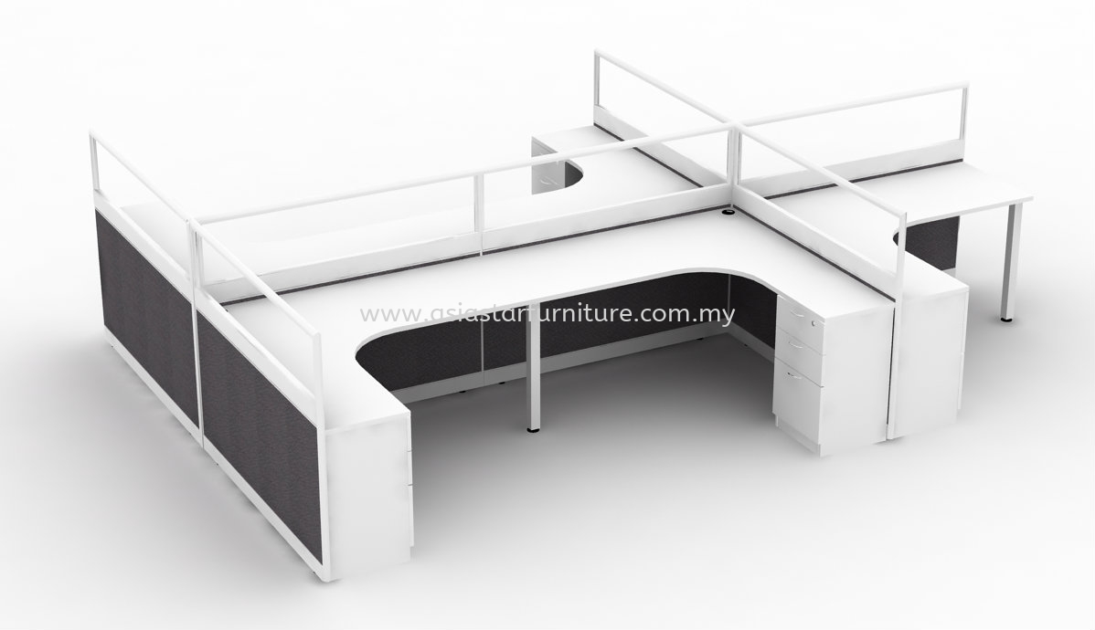 CLUSTER OF 5 OFFICE PARTITION WORKSTATION - Partition Workstation Setapak | Partition Workstation Taman Melawati | Partition Workstation Setiawangsa | Partition Workstation Taman Maluri