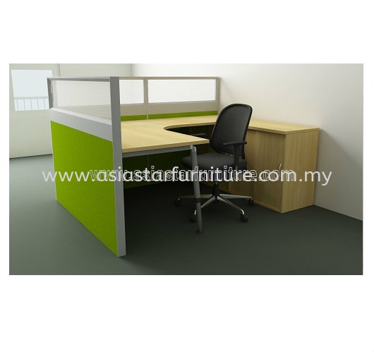 CLUSTER OF 1 OFFICE PARTITION WORKSTATION - Partition Workstation Nilai | Partition Workstation Sepang | Partition Workstation Banting | Partition Workstation Rawang