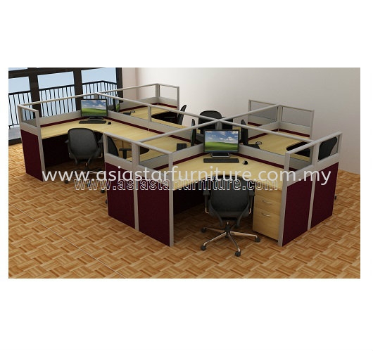 CLUSTER OF 6 OFFICE PARTITION WORKSTATION - Partition Workstation Bandar Kinrara | Partition Workstation Bukit Jalil | Partition Workstation Sentul | Partition Workstation Brickfield