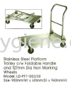 Stainless Steel Platform Trolley c/w Foldable Handle and 127mm Dia Non Marking Wheels House keeping Trolley