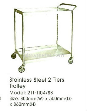 Stainless Steel 2 Tiers Trolley