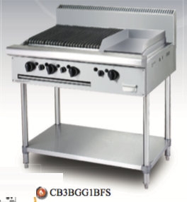 STAINLESS STEEL COMBINATION GRIDDLE CHAR BROILER