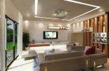 Living area with wooden color Living Area Modern Interior Design for Mr. Lim Semi D house in Seri Kembangan