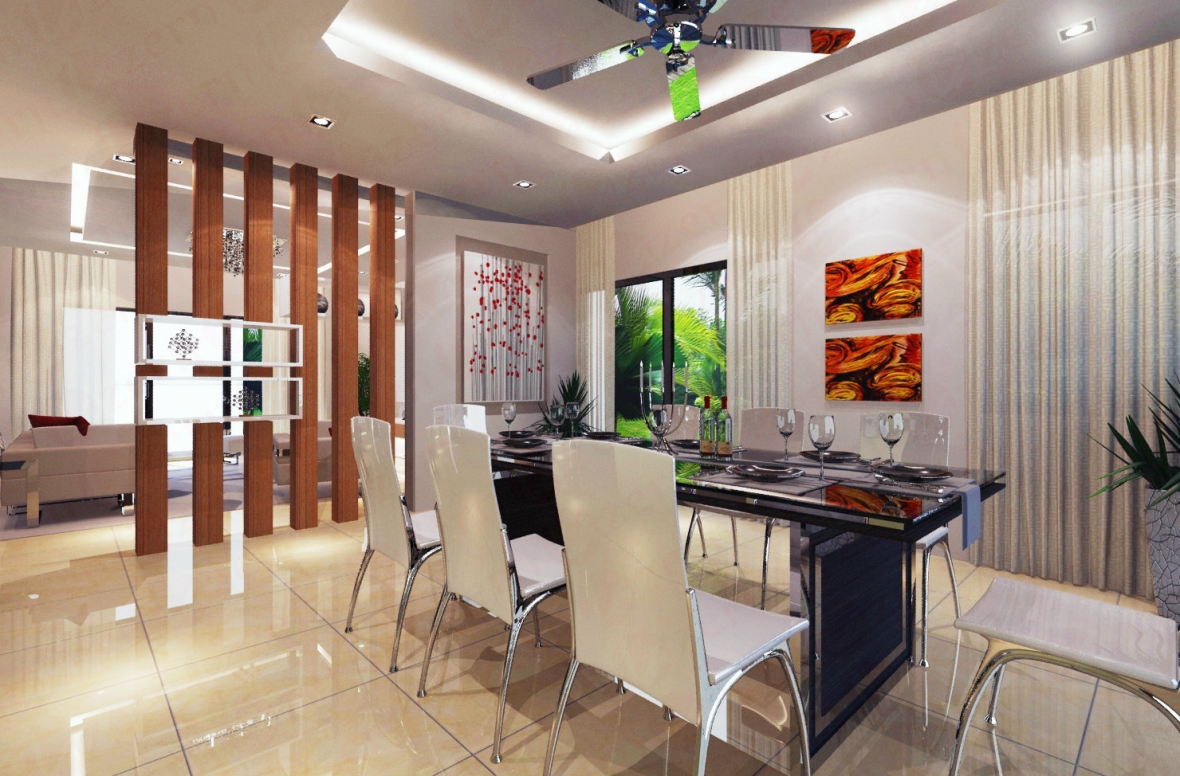 Wall Partition design in between Living & Dining Dining 