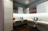 L Shape study table with suspended cabinet Study Area Modern Interior Design for Mr. Lim Semi D house in Seri Kembangan