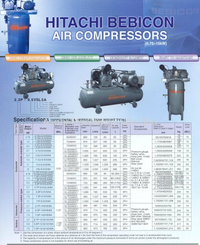 HITACHI BEBICON AIR COMPRESSORS