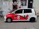 RED ONE - Myvi White Sticker + Laminate + Print & Cut Car Vehicle advertising 