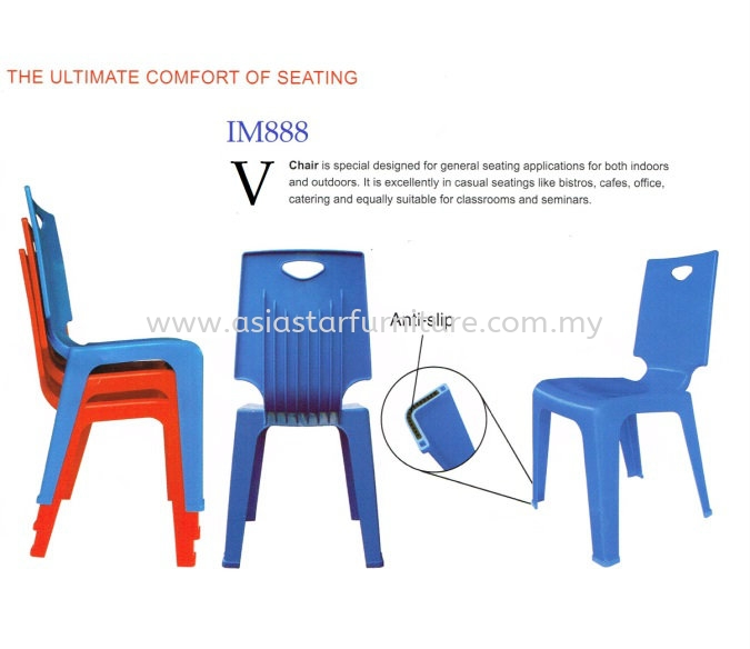 STUDY/TRAINING CHAIR - PLASTIC V CHAIR (Back View)- training/study chair - plastic V chair bandar bukit tinggi | training/study chair - plastic V chair i city | training/study chair - plastic V chair kl trilion