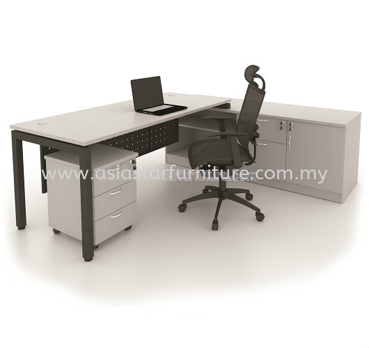 MUKI DIRECTOR OFFICE TABLE WITH SIDE CABINET & MOBILE PEDESTAL - Top 10 Best Model Director Office Table | Director Office Table Subang | Director Office Table Shah Alam | Director Office Table Setia Alam