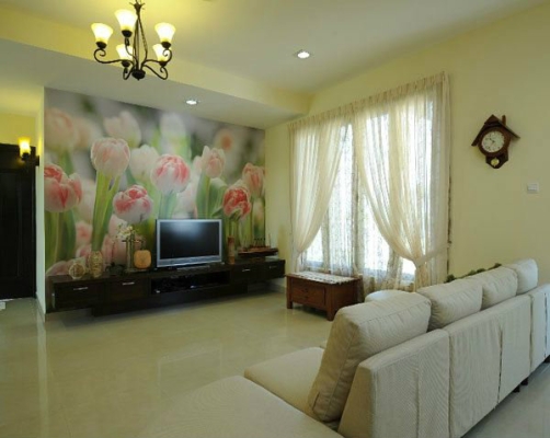 Licing Room Design With Wallpaper