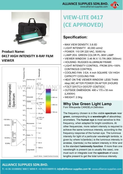 View-Lite 0417 High Intensity X-Ray Film Viewer