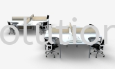 CLO (1) Desking System-L-shape-Cluster Of 4 Office Partition Systems