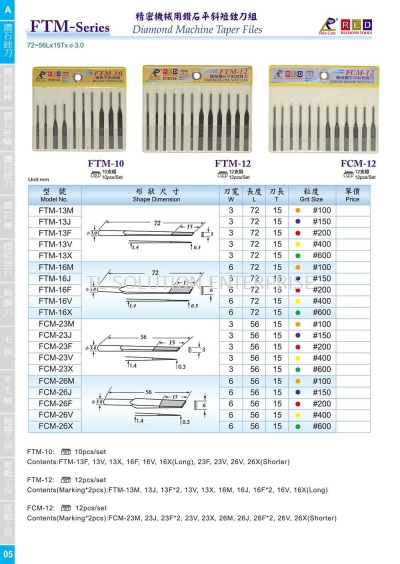 FTM Series (Diamond Machine Taper Files)