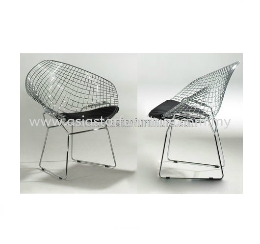 CAFETERIA CHAIR CHROME FRAME WITH BLACK PU CUSHION AS HH-483 - PJ Old Town | PJ New Town | Bukit Gasing | Kerinchi |  TOP 10 MUST BUY OFFICE DESIGNER CHAIR