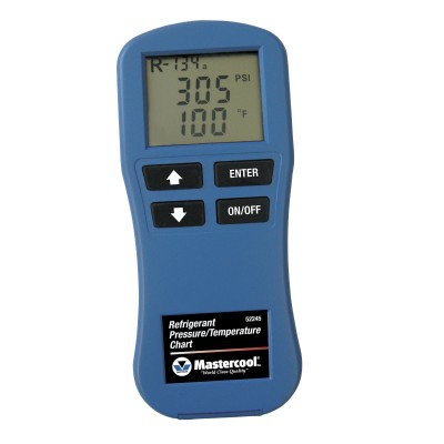 MASTERCOOL 52245 DIGITAL PRESSURE / TEMPERATURE CHART