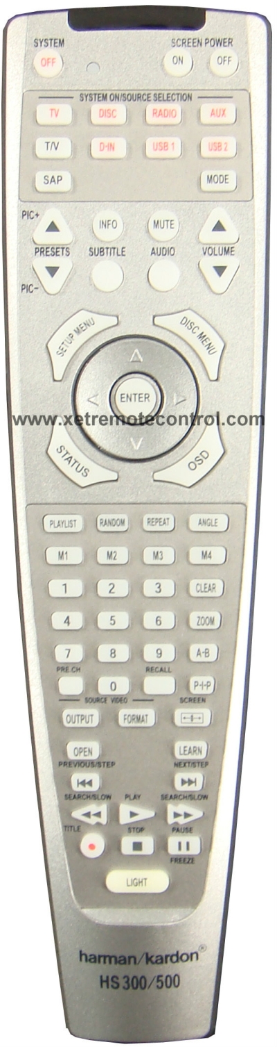 HS300/500 HARMAN KARDON HOME THEATER REMOTE CONTROL