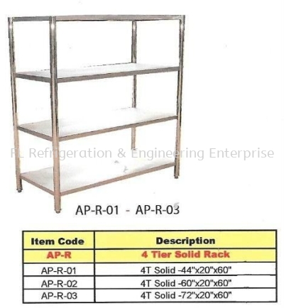 4 Tier Solid Rack