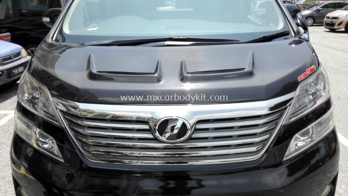 TOYOTA VELLFIRE 2008-2012 HOOD TYPE V STYLE CARBON FIBRE 