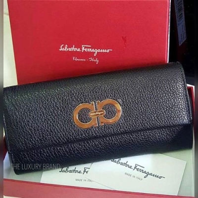 (SOLD) Brand New Salvatore Ferragamo Callf Leather Long Wallet