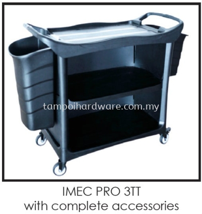 PRO 3T Plastic 3Tier Trolley With Accessories