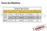 Snow Ice Machine - Tech Spec Snow Ice Ingredient