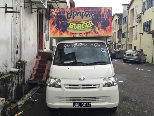 buger food truck - White Sticker + Laminate