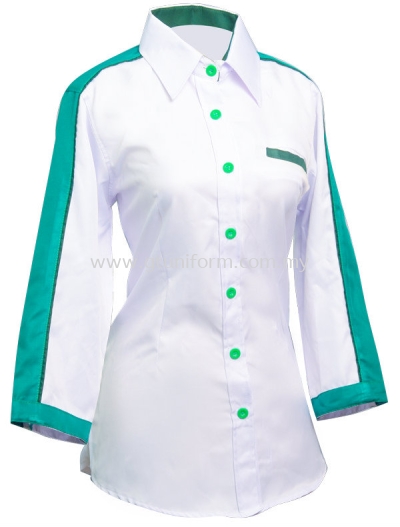 READY MADE UNIFORM F0211 (White & Green & D.Green)