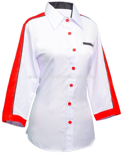 READY MADEUNIFORM F0201 (White & Red & Black)