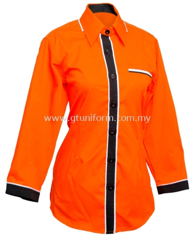 READY MADE UNIFORM F0802 (Orange & Black & White)