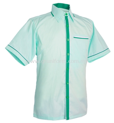 READY MADE UNIFORM M0818 (L.Green & Green & White)