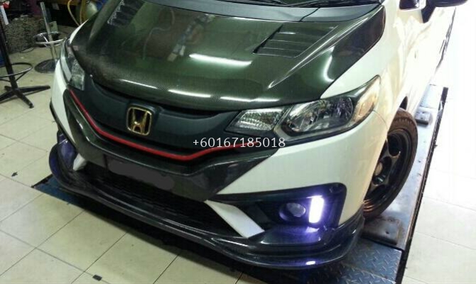 honda jazz 2015 js racing bumper lip carbon