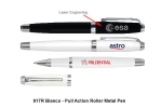 917R Bianco - Pull Action Roller Metal Pen Pens - Metal Pens