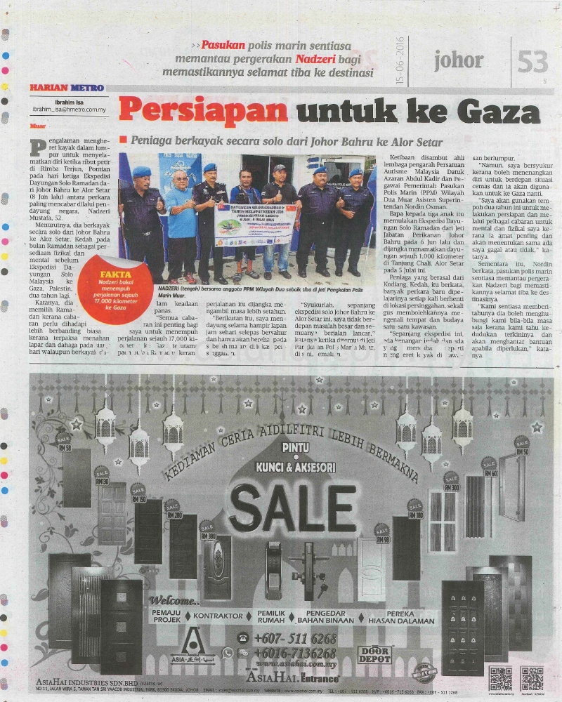 Advertised on Harian Metro today... 15 June 2016 (Wednesday).