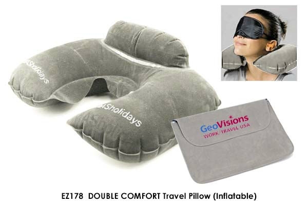 EZ178 DOUBLE COMFORT Travel Pillow (Inflatable)