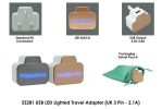 EZ281 USB LED Lighted Travel Adapter (UK 3 Pin - 2.1A) Travel